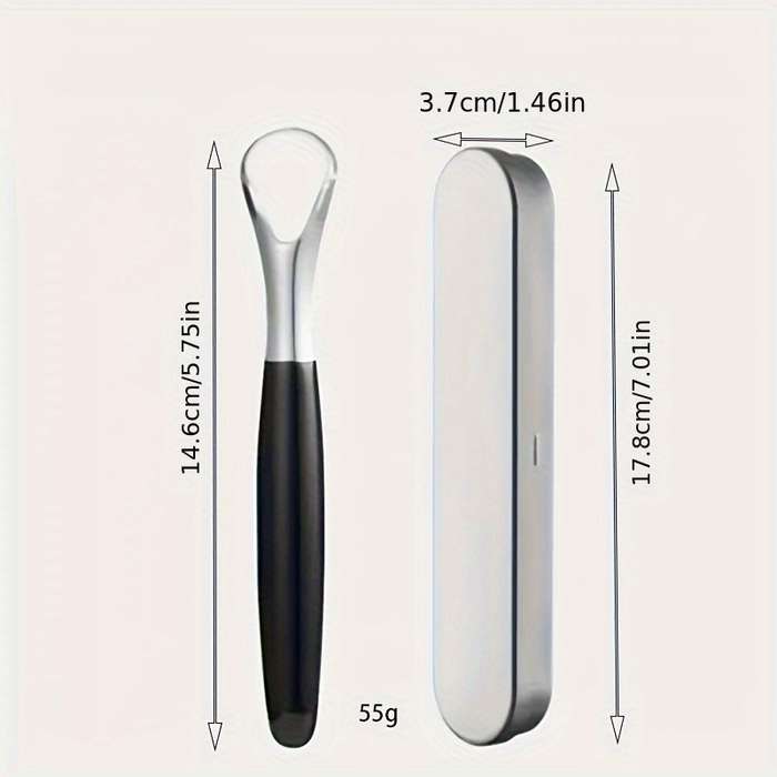 A Stainless Steel Tongue Scraper Designed to Reduce Bad Breath