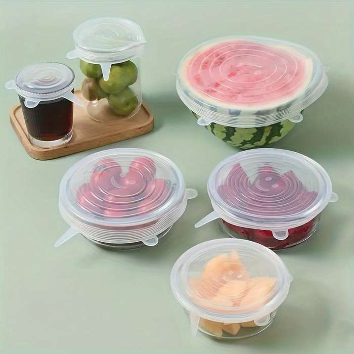 6pcs Reusable Silicone Stretch Lids