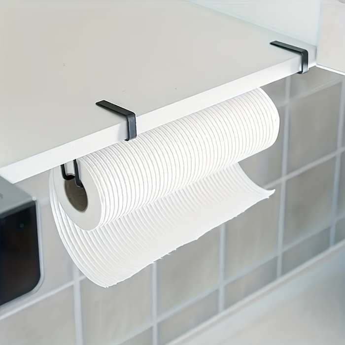 Easy-Install Black Metal Paper Towel Holder
