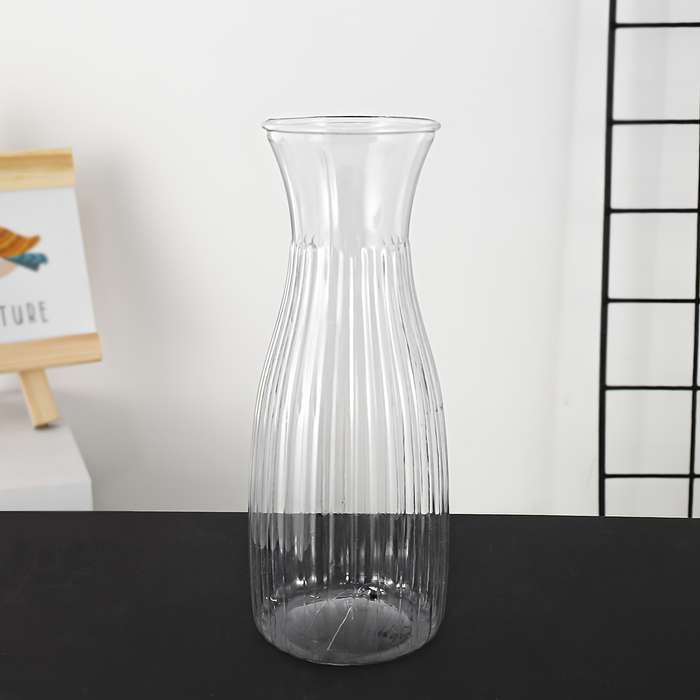 Vintage-Inspired Striped Plastic Flower Vase