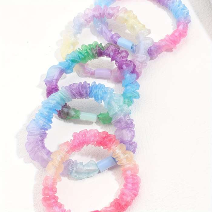 5pcs Rainbow Scrunchies for Women