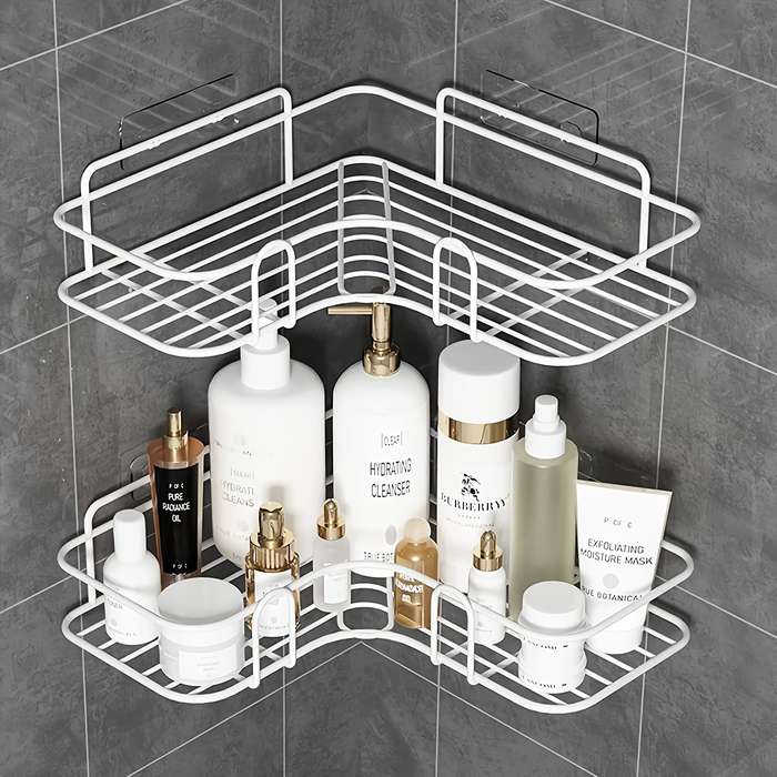 1pc Easy-Install Corner Shower Shelf