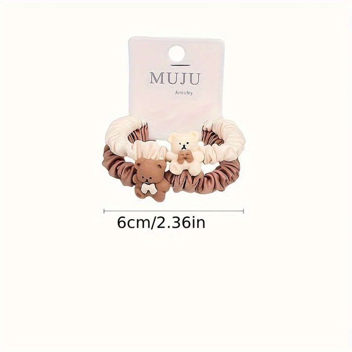 Jewelry 2-Piece Set Cute Bear Elastic Hair Ties