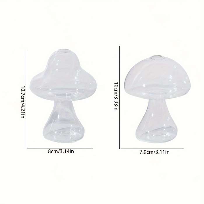 1pc Charming Mushroom-Shaped Glass Vase