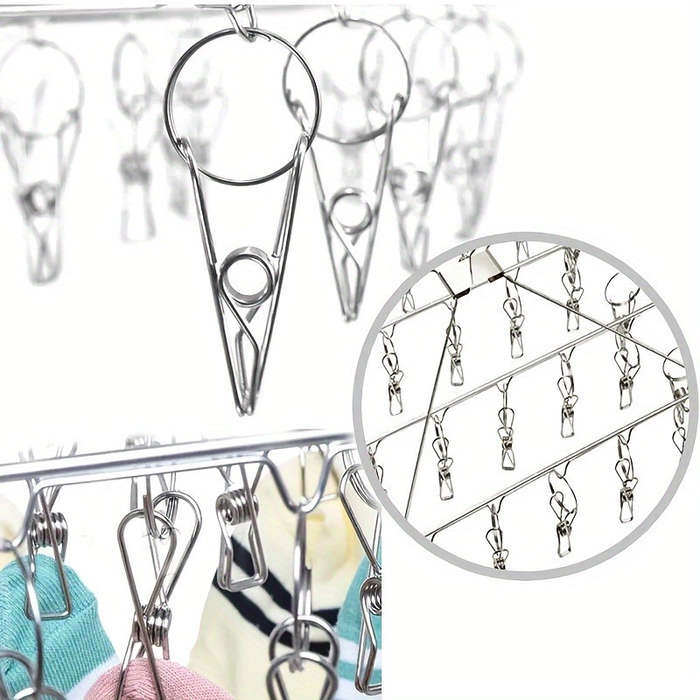 Stainless Steel Drying Rack with 30 Clips
