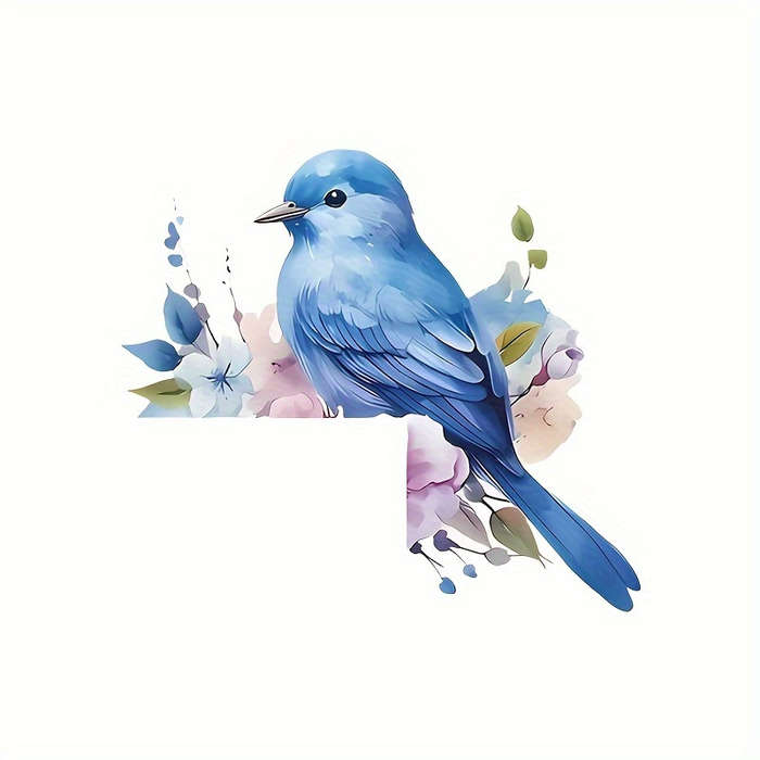 Lucky blue bird plant flower decoration switch sticker