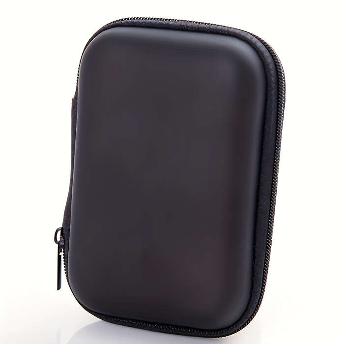 1pc Modern Black Vinyl Desk Organizer Box