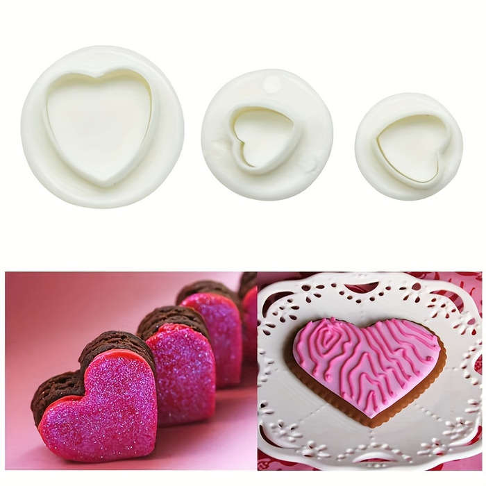 3pcs Pop-Up Heart Cookie Cutter Set
