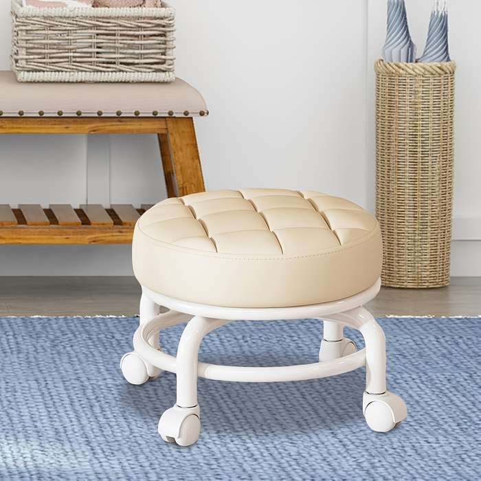 Versatile Heavy-Duty Rolling Stool with Swivel Wheels