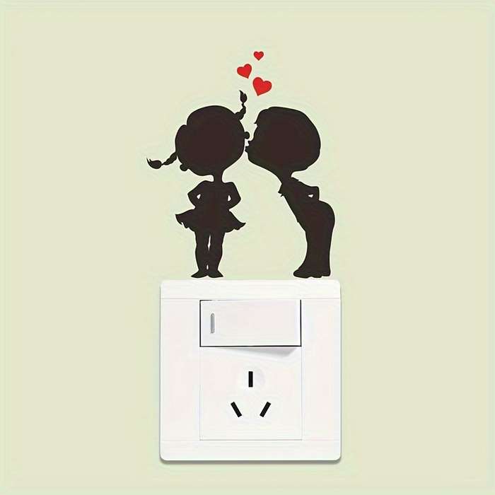 Cartoon Couple Switch Sticker