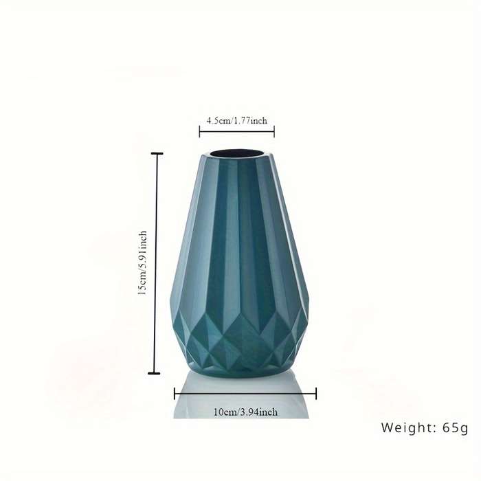 Geometric Teal Vase