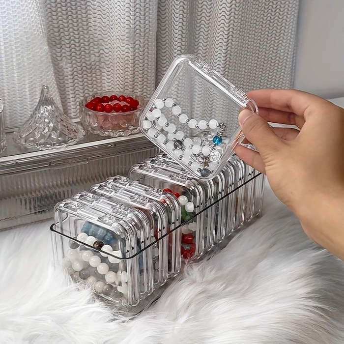 1pc Clear Plastic Cosmetic Storage Box