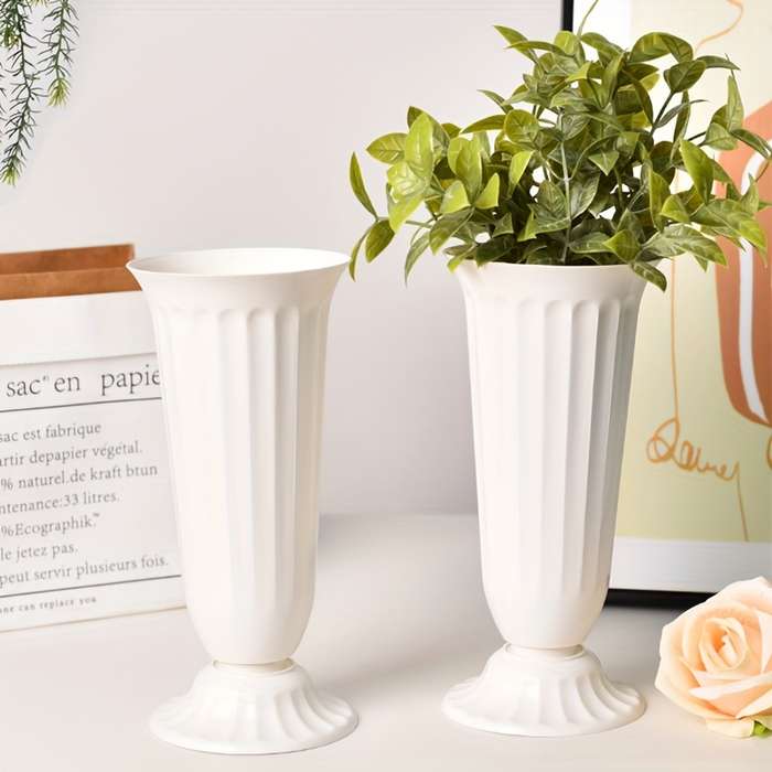 Elegant White Plastic Vase