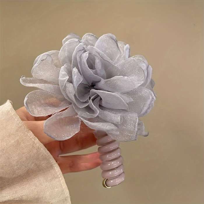 Chic Floral Organza Spiral Hair Tie