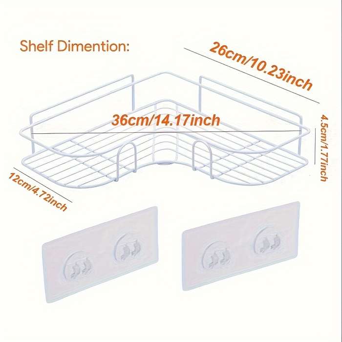 1pc Easy-Install Corner Shower Shelf
