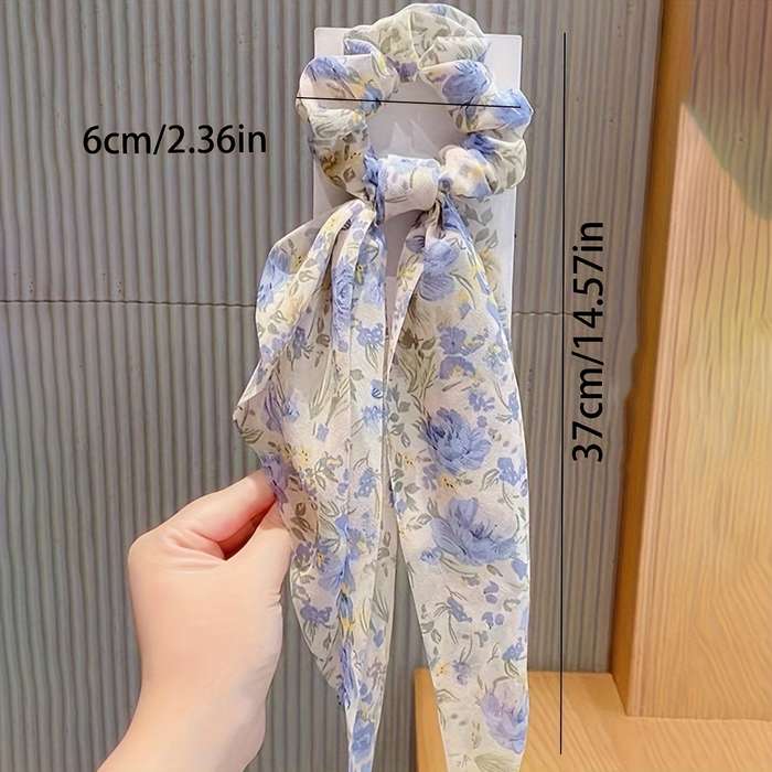 Floral Chiffon Scarf Hair Ties