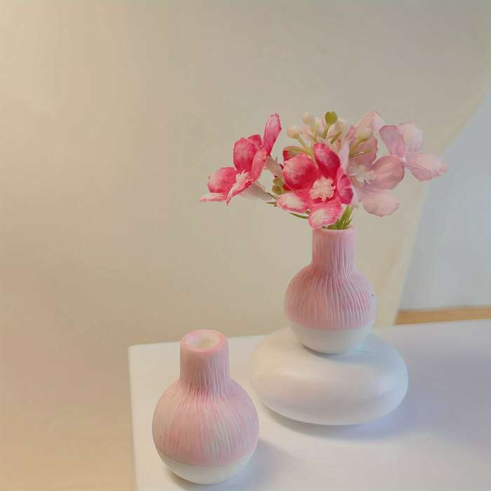 Miniature Artificial Flower Vase Set