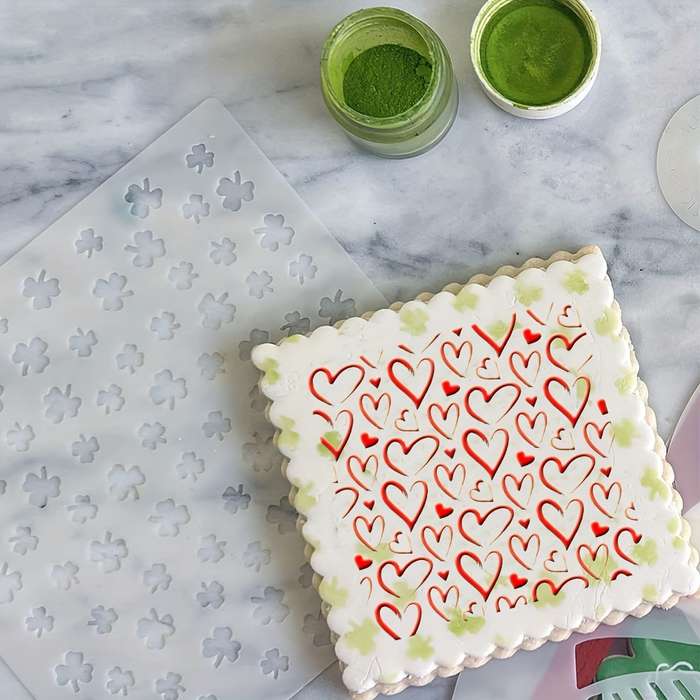 1pcHearts Pattern Cake Stencil