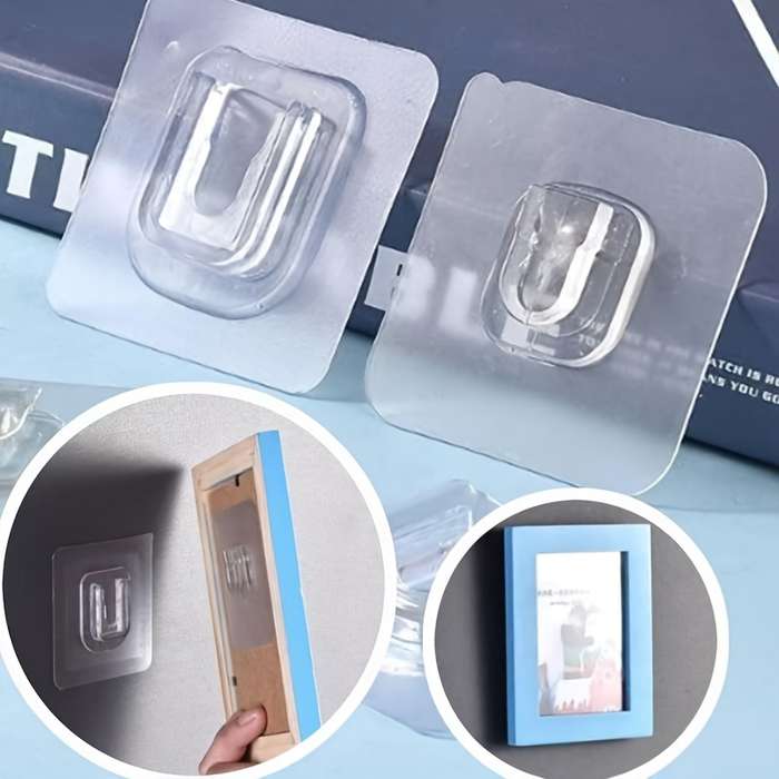 10 Pairs of Powerful Adhesive Hooks with No TraceUtility