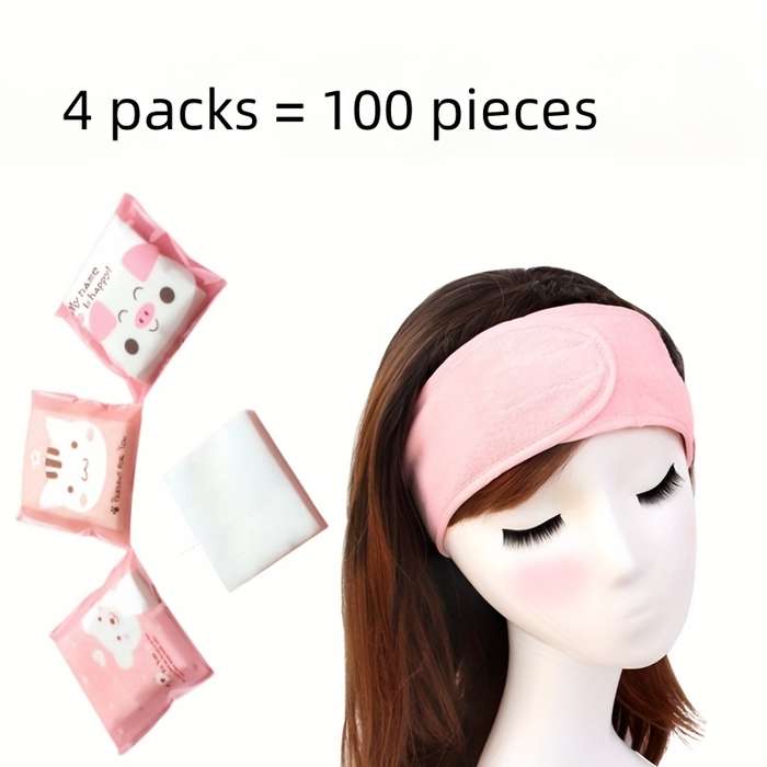 100pcs Cute Cartoon Makeup Remover Wipes