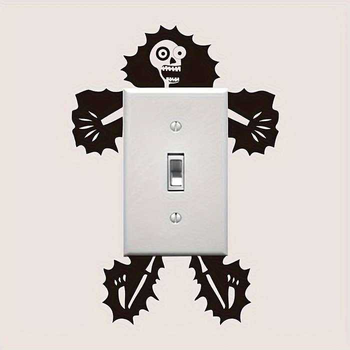 Creative Electric Shock Skull Switch Sticker