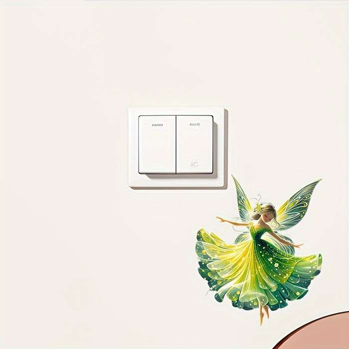 1pc Delicate Green Butterfly Fairy Pattern Switch Sticker