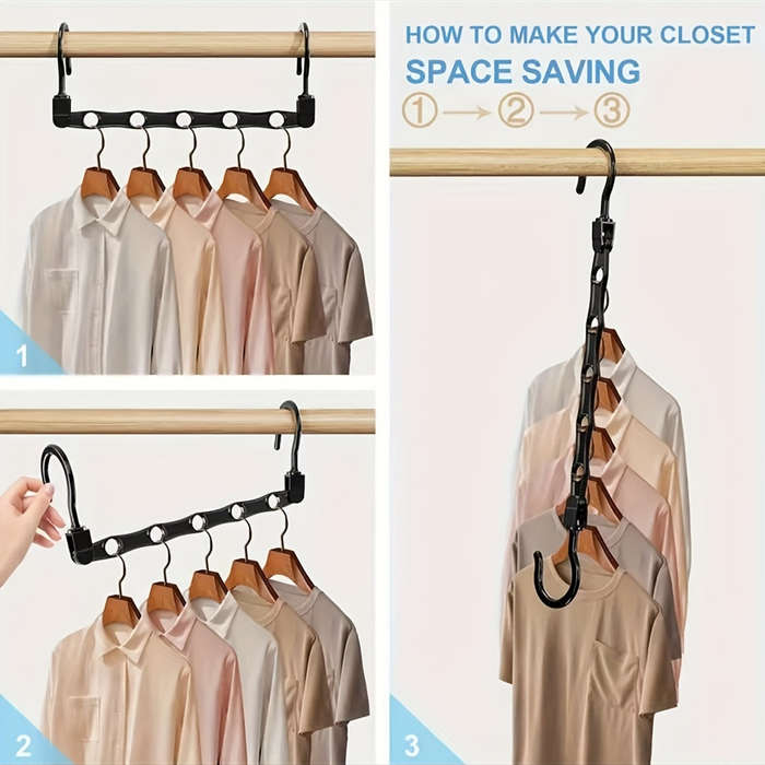 1pcs Space Saving Hangers Black Plastic Clothes Hangers