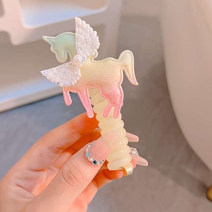 Elegant Unicorn Spiral Hair Tie