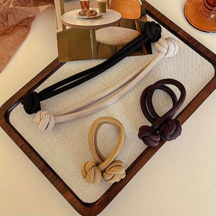 4pcs Solid Color Elastic Knotted Hair