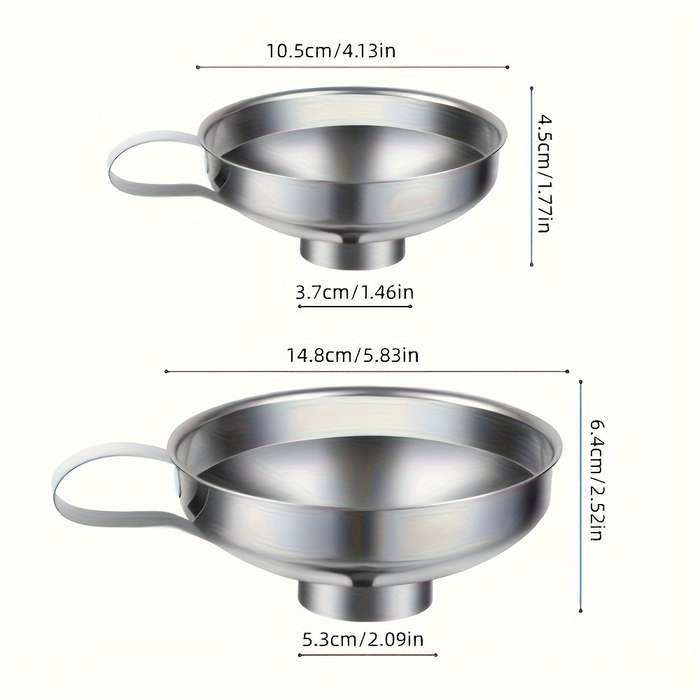 2pcs Stainless Steel Funnel Set For Mason Jars