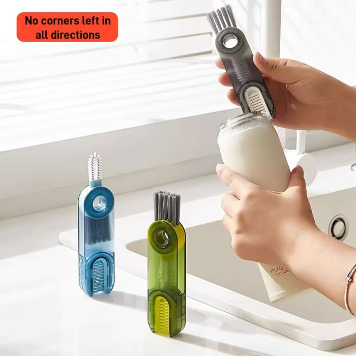Three-in-One Cup Lid Cleaning Brush