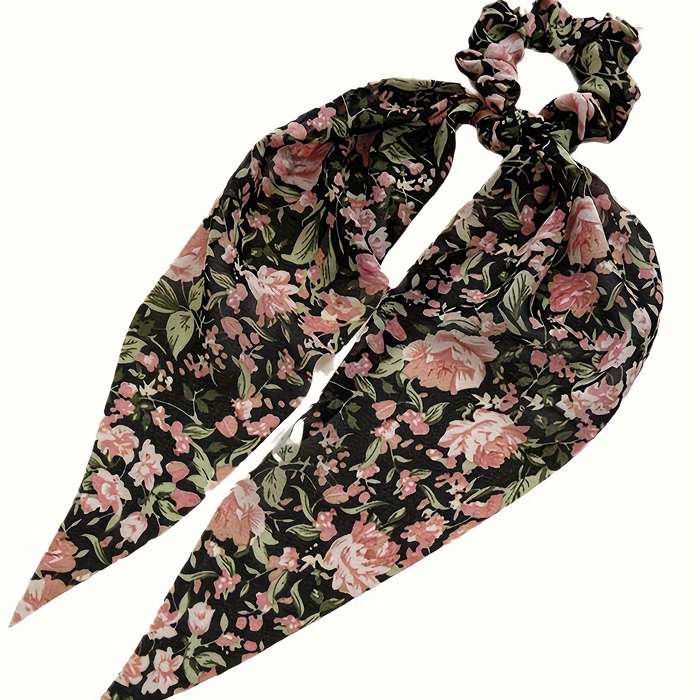 Floral Chiffon Scarf Hair Ties