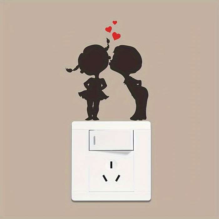 Cartoon Couple Switch Sticker