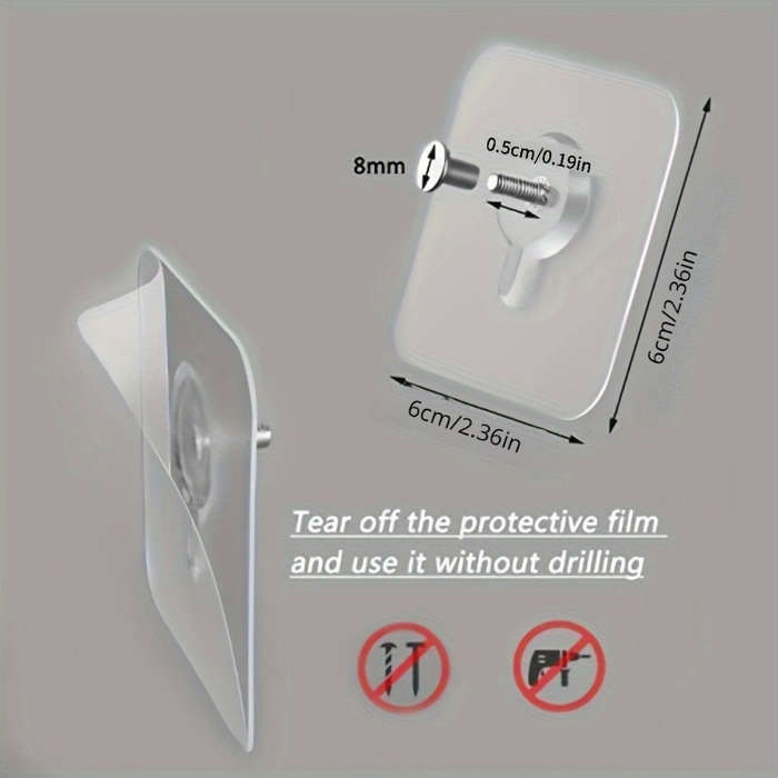 10pcs Easy-Install Self-Adhesive Wall Hooks