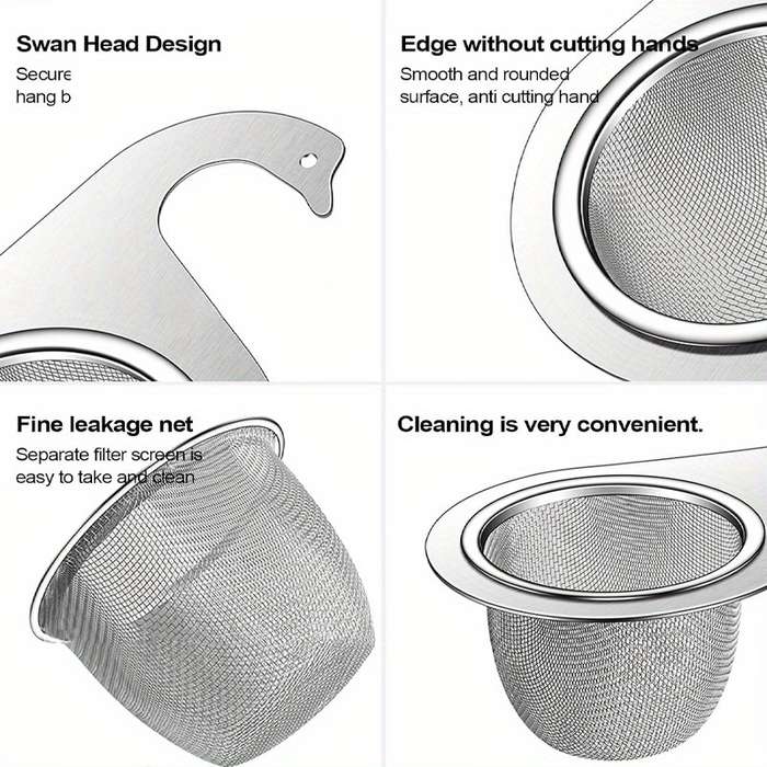 1pc Swan Stainless Steel Kitchen Sink Strainer