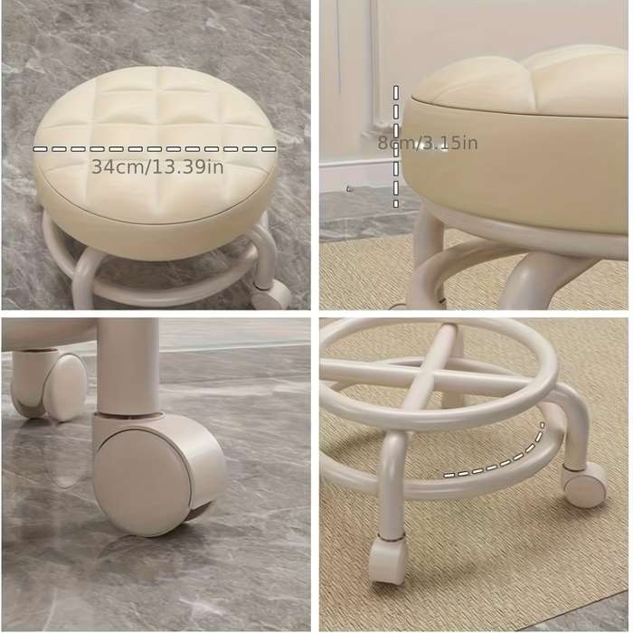 Versatile Heavy-Duty Rolling Stool with Swivel Wheels