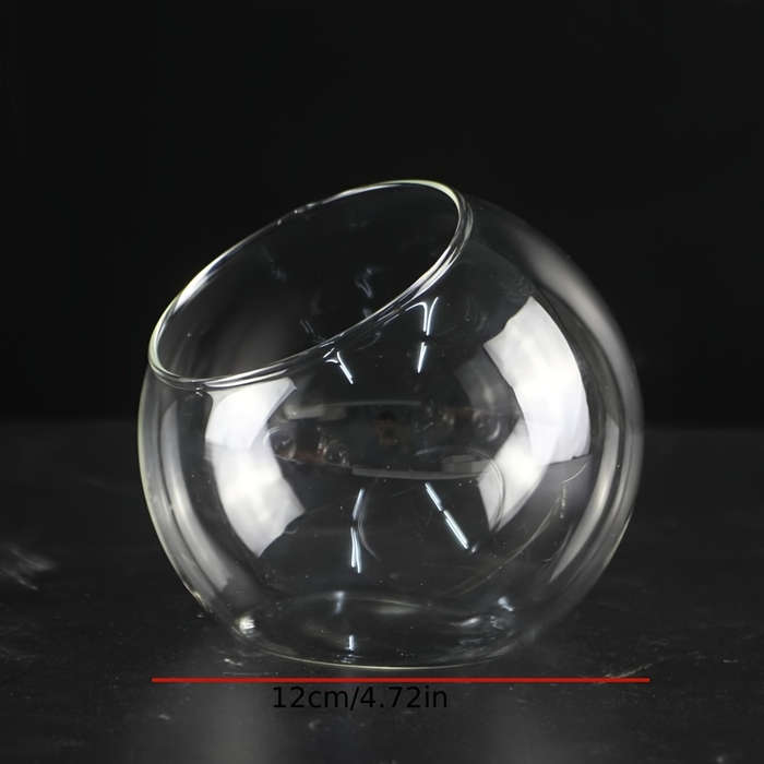 Elegant Clear Borosilicate Glass Ball Vase