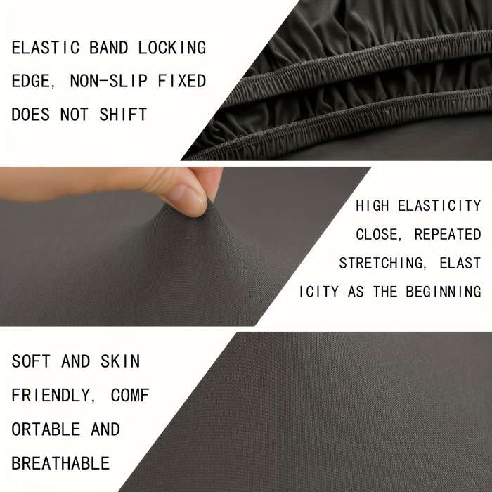 Set Of 4 Waterproof Elastic Milk Fiber Fabric Stool Covers