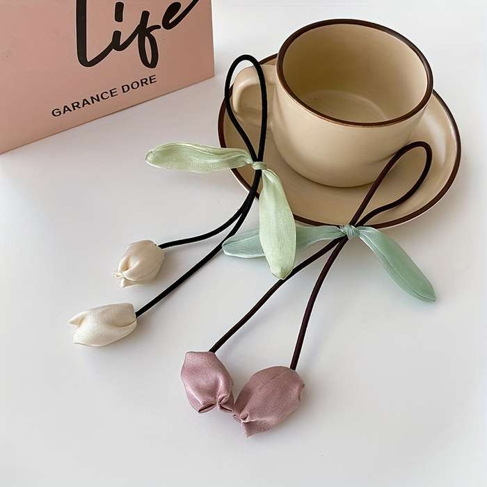 Elegant Silk Floral Hair Ties