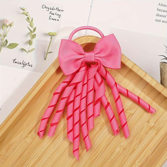 10pcs Elegant Grosgrain Ribbon Bow Hair Ties