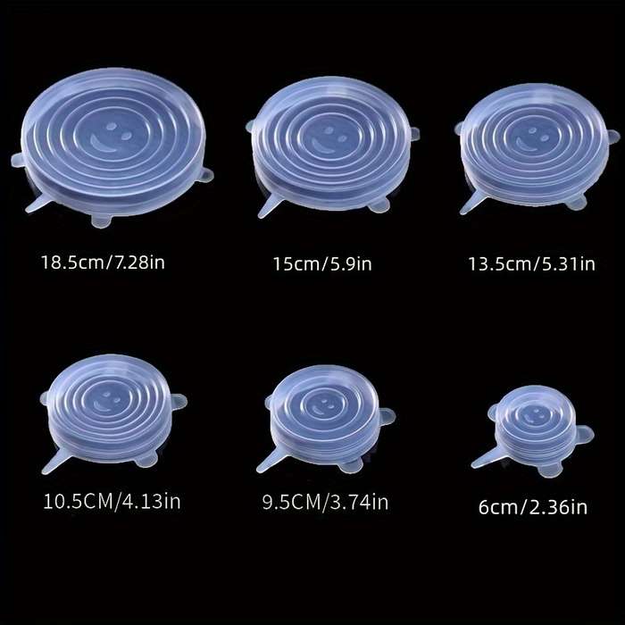 6pcs Reusable Silicone Stretch Lids