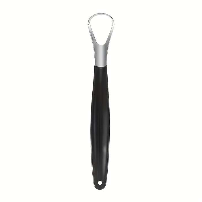 A Stainless Steel Tongue Scraper Designed to Reduce Bad Breath