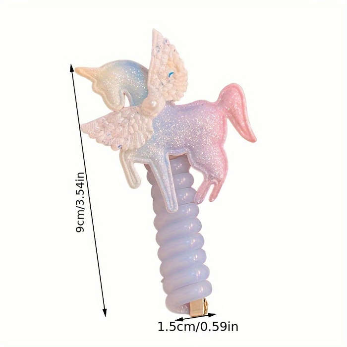 Elegant Unicorn Spiral Hair Tie