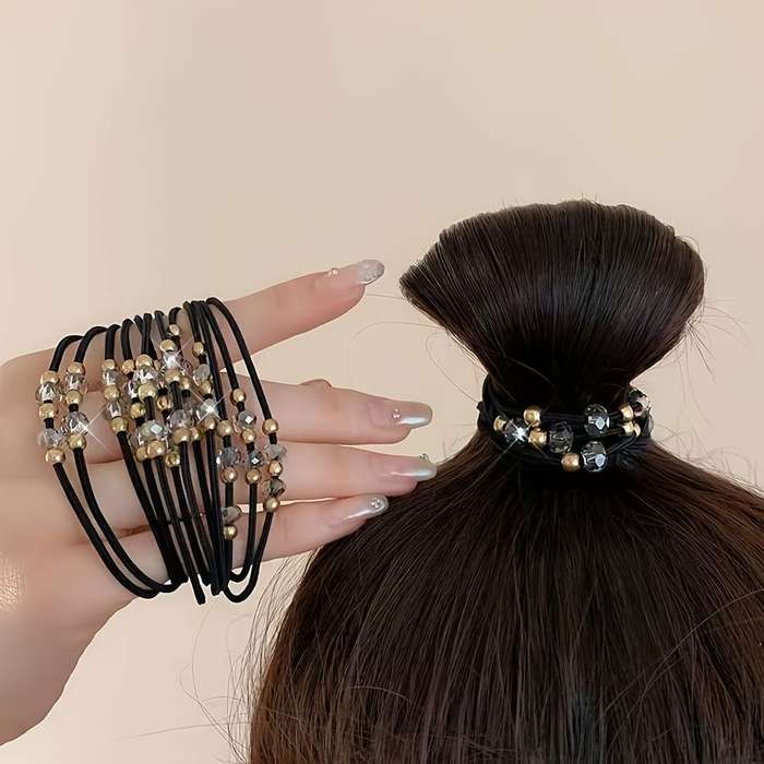 High elastic rhinestone hair tie