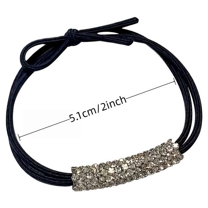 5pcs Elegant Rhinestone Hair Ties - Stretchy