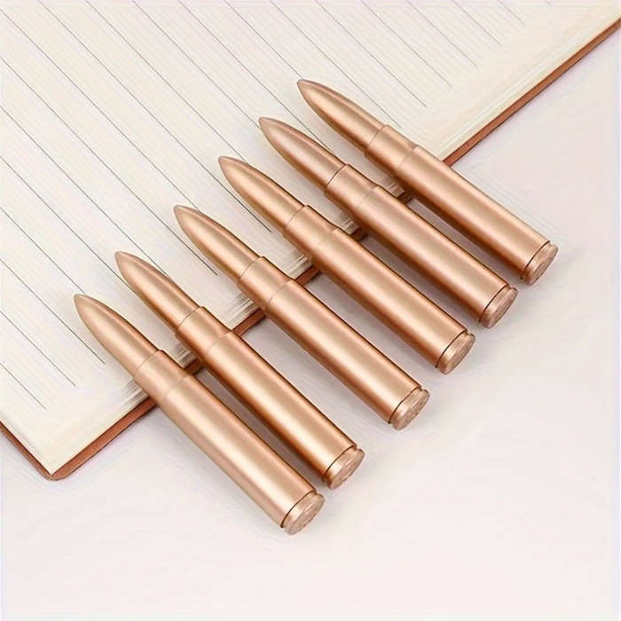 6-Pack Golden Bullet Shaped Ballpoint Pens