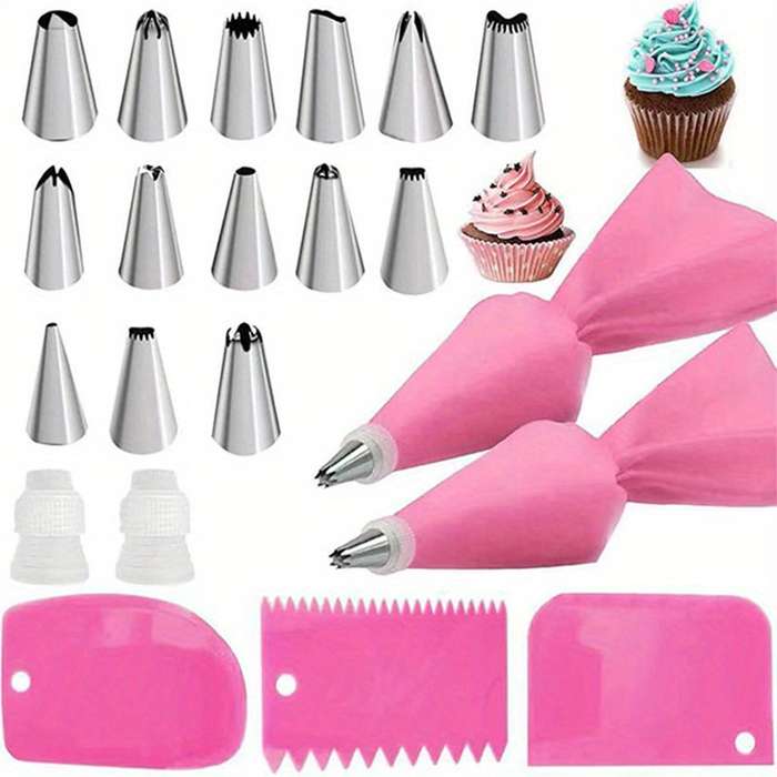 21-Piece Flower Mounting Baking Set