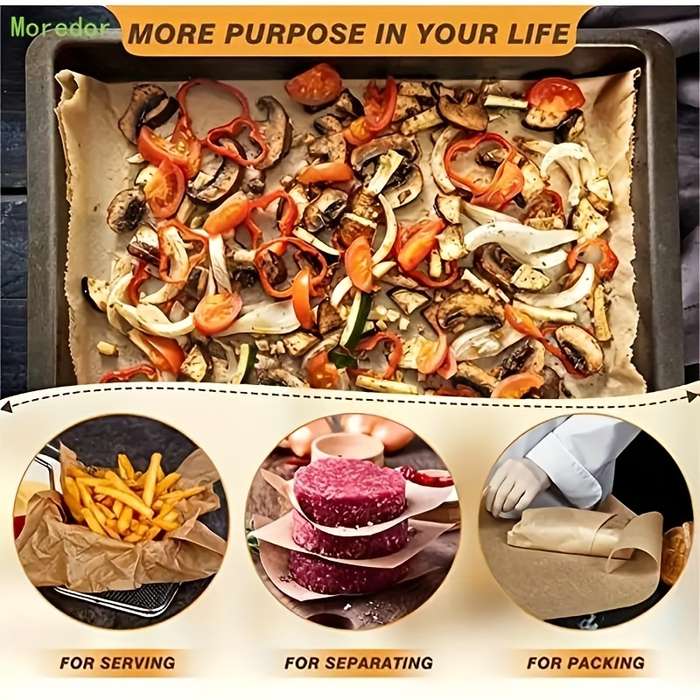 50-Pack Pre-Cut Parchment Paper Baking Sheets