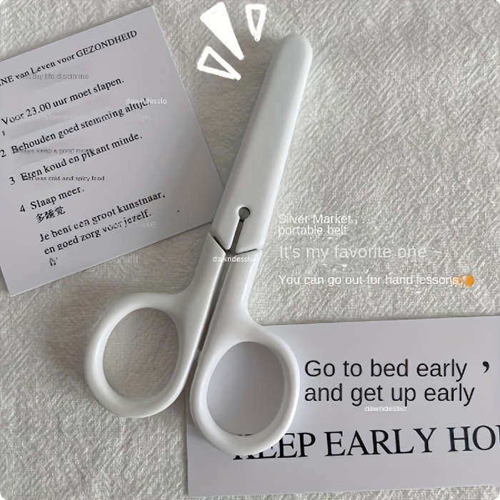 Compact White Stainless Steel Scissors