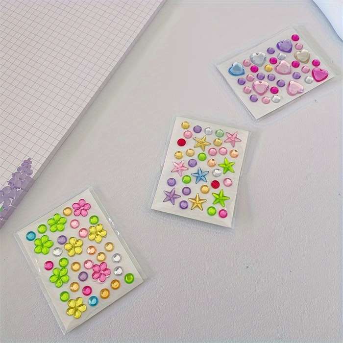 1pack?Colorful Diamond Mini Sticker Accessories Diy Acrylic Three-Dimensional Decoration